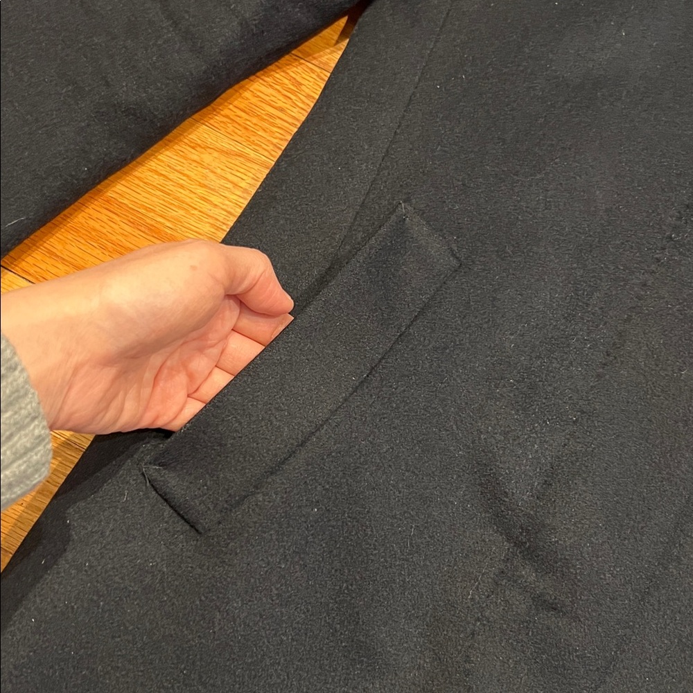 Uniqlo Navy Wool & Cashmere Mix Light-Weight button Down Coat - Picture 5 of 12